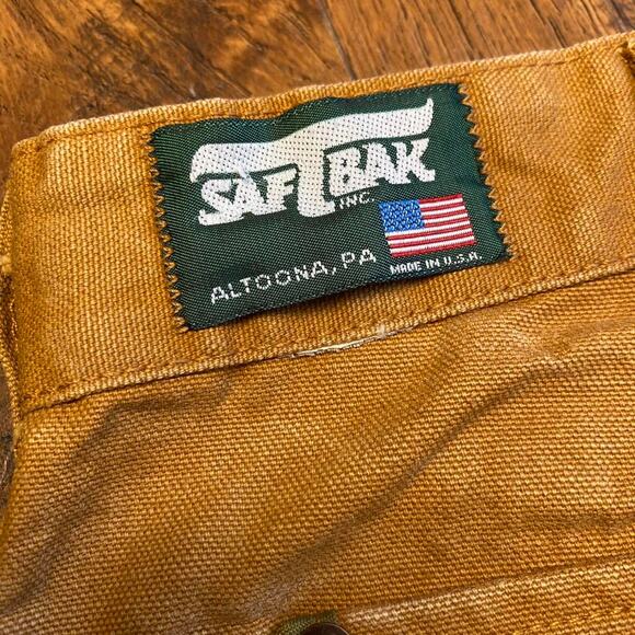 Vintage 90s SafTbak Brown and Army Green Double Knee Wide Leg Baggy Canvas Pants - Picture 6 of 6